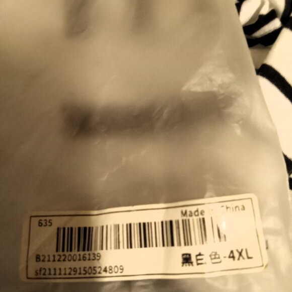 Shein Curve 4XL White / Navy Striped V-Neck 3/4 Sleeve Crochet Detail Halter Tie - Picture 3 of 6